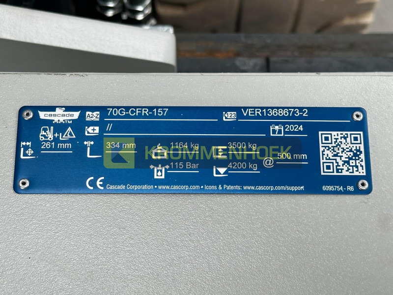 CASCADE 70G-CFR-157 Roterende vorkenklem - Viličar: slika CASCADE 70G-CFR-157 Roterende vorkenklem - Viličar CASCADE 70G-CFR-157 Roterende vorkenklem - Viličar: slika CASCADE 70G-CFR-157 Roterende vorkenklem - Viličar