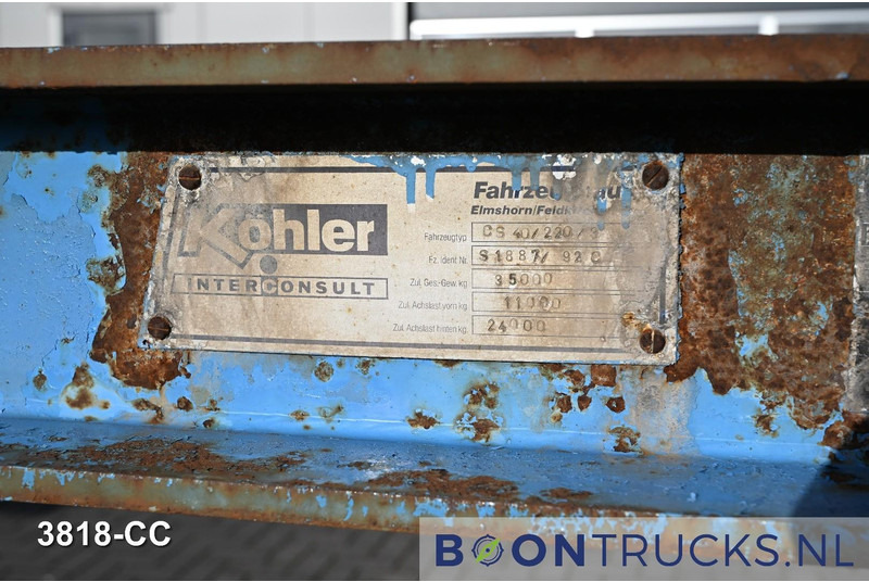 Transporter kontejnera/ Poluprikolica s izmjenjivim sanducima KOHLER CS 40/220/3 FIXED CHASSIS | 2x20-30-40ft * STEEL SUSPENSION * SAF / DRUM: slika Transporter kontejnera/ Poluprikolica s izmjenjivim sanducima KOHLER CS 40/220/3 FIXED CHASSIS | 2x20-30-40ft * STEEL SUSPENSION * SAF / DRUM