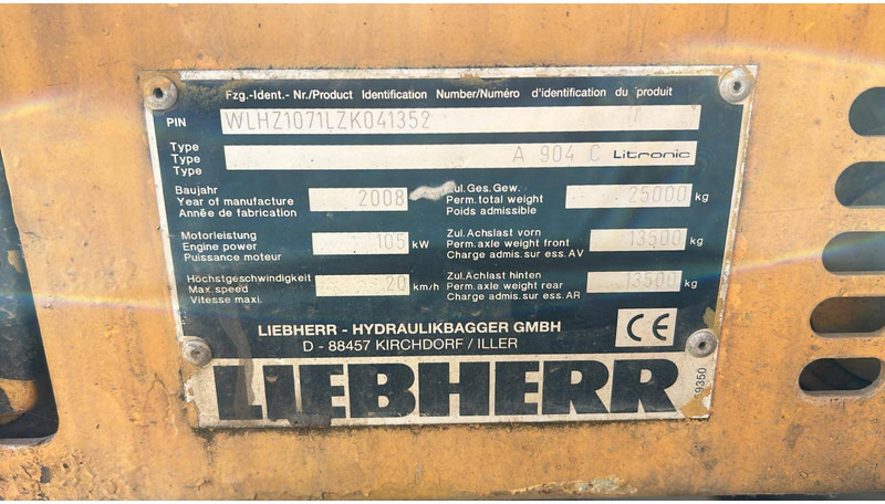 Liebherr A 904 C - Bager na kotačima: slika Liebherr A 904 C - Bager na kotačima Liebherr A 904 C - Bager na kotačima: slika Liebherr A 904 C - Bager na kotačima