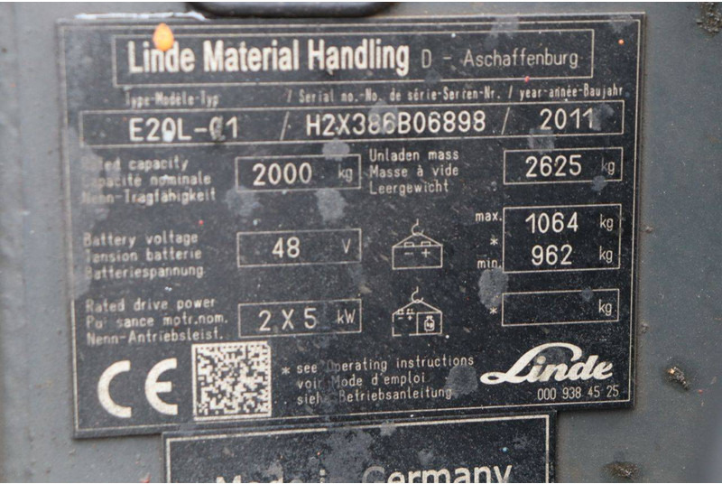 Električni viličar Linde E20L-01: slika Električni viličar Linde E20L-01