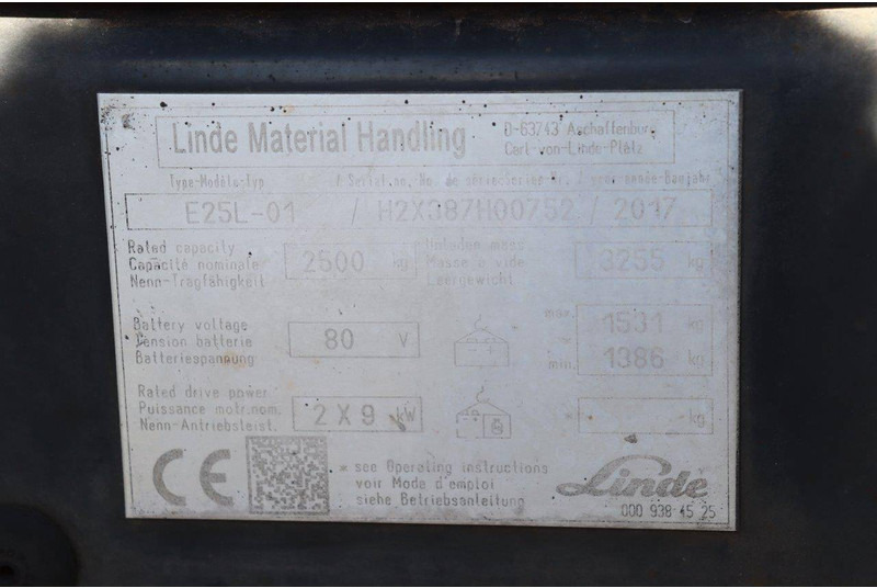 Električni viličar Linde E25L-01: slika Električni viličar Linde E25L-01