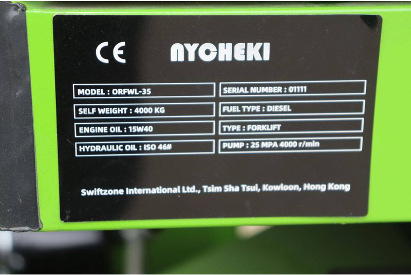Novi Diesel viličar Nycheki ORFWL-35: slika Novi Diesel viličar Nycheki ORFWL-35