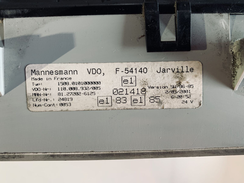 MAN VDO - Ploča s instrumentima: slika MAN VDO - Ploča s instrumentima MAN VDO - Ploča s instrumentima: slika MAN VDO - Ploča s instrumentima