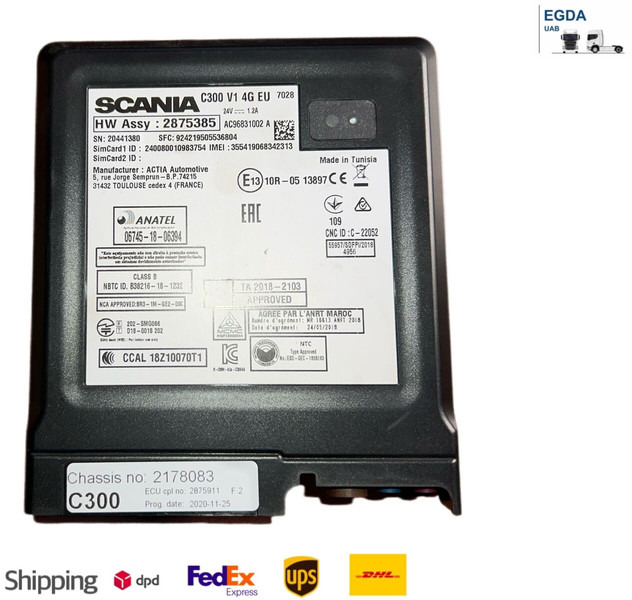 Scania C300 V1 - Upravljačka jedinica (ECU): slika Scania C300 V1 - Upravljačka jedinica (ECU) Scania C300 V1 - Upravljačka jedinica (ECU): slika Scania C300 V1 - Upravljačka jedinica (ECU)