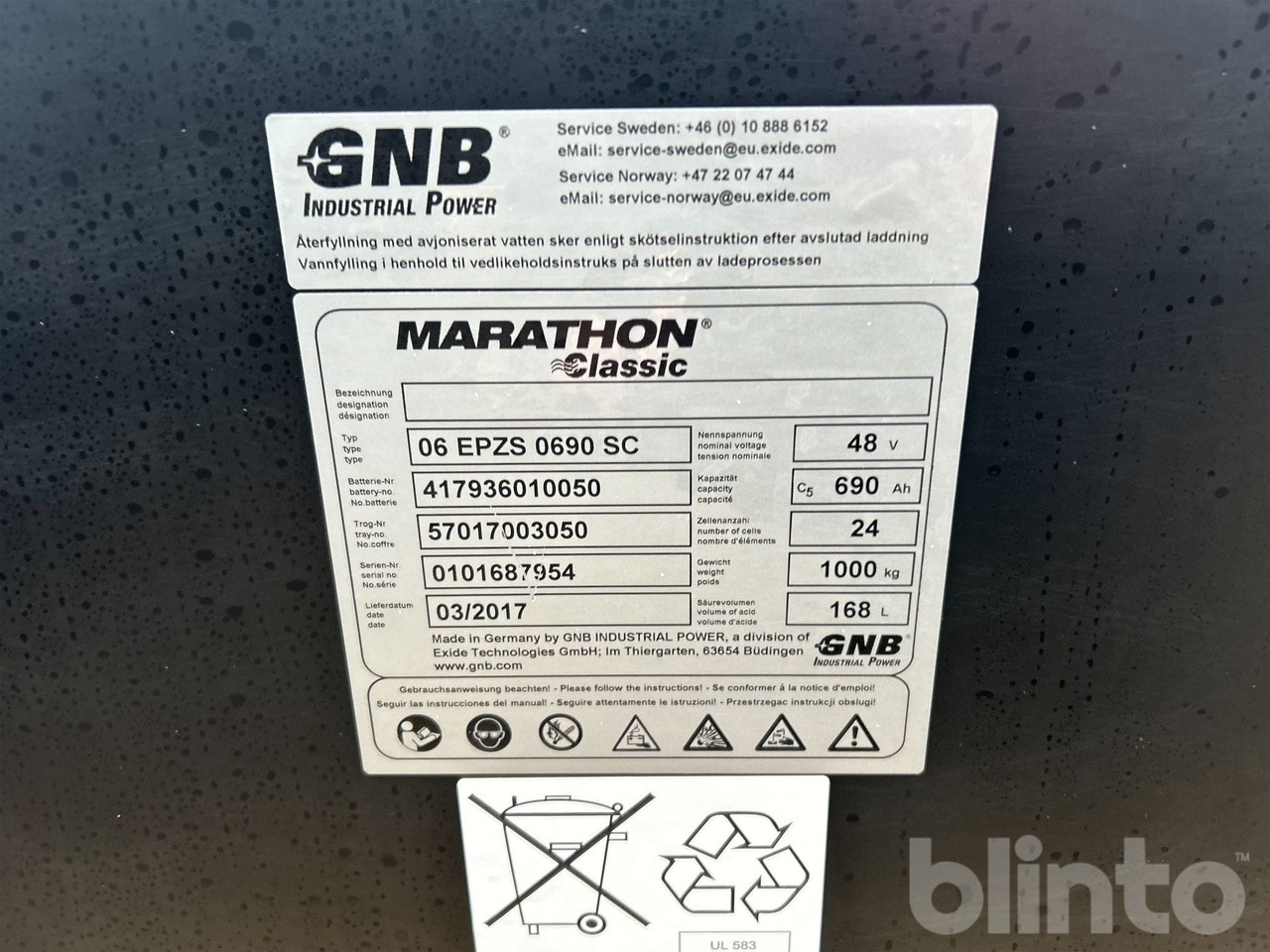 Marathon Classic 06 EPZS 0690 SC - Akumulator za Viličar: slika Marathon Classic 06 EPZS 0690 SC - Akumulator za Viličar Marathon Classic 06 EPZS 0690 SC - Akumulator za Viličar: slika Marathon Classic 06 EPZS 0690 SC - Akumulator za Viličar