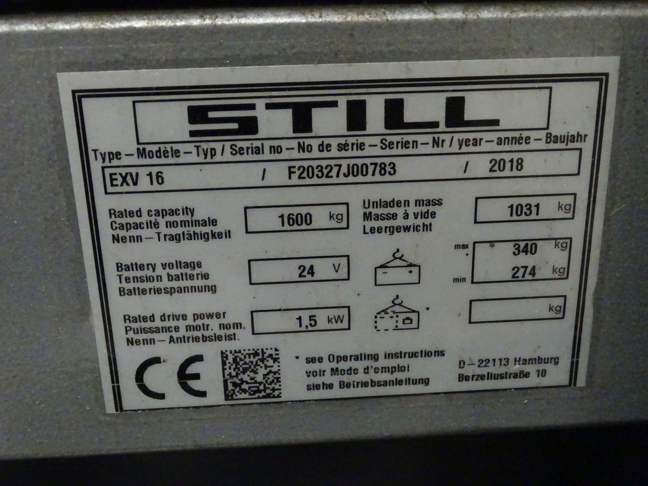Still EXV16 - Slagač stoga: slika Still EXV16 - Slagač stoga Still EXV16 - Slagač stoga: slika Still EXV16 - Slagač stoga