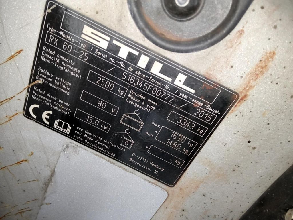 Električni viličar Still RX60-25: slika Električni viličar Still RX60-25 Električni viličar Still RX60-25: slika Električni viličar Still RX60-25