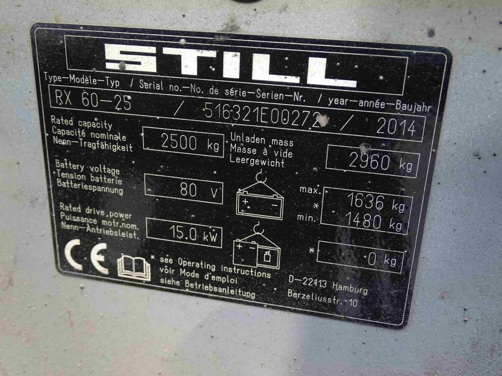 Električni viličar Still RX60-25: slika Električni viličar Still RX60-25 Električni viličar Still RX60-25: slika Električni viličar Still RX60-25